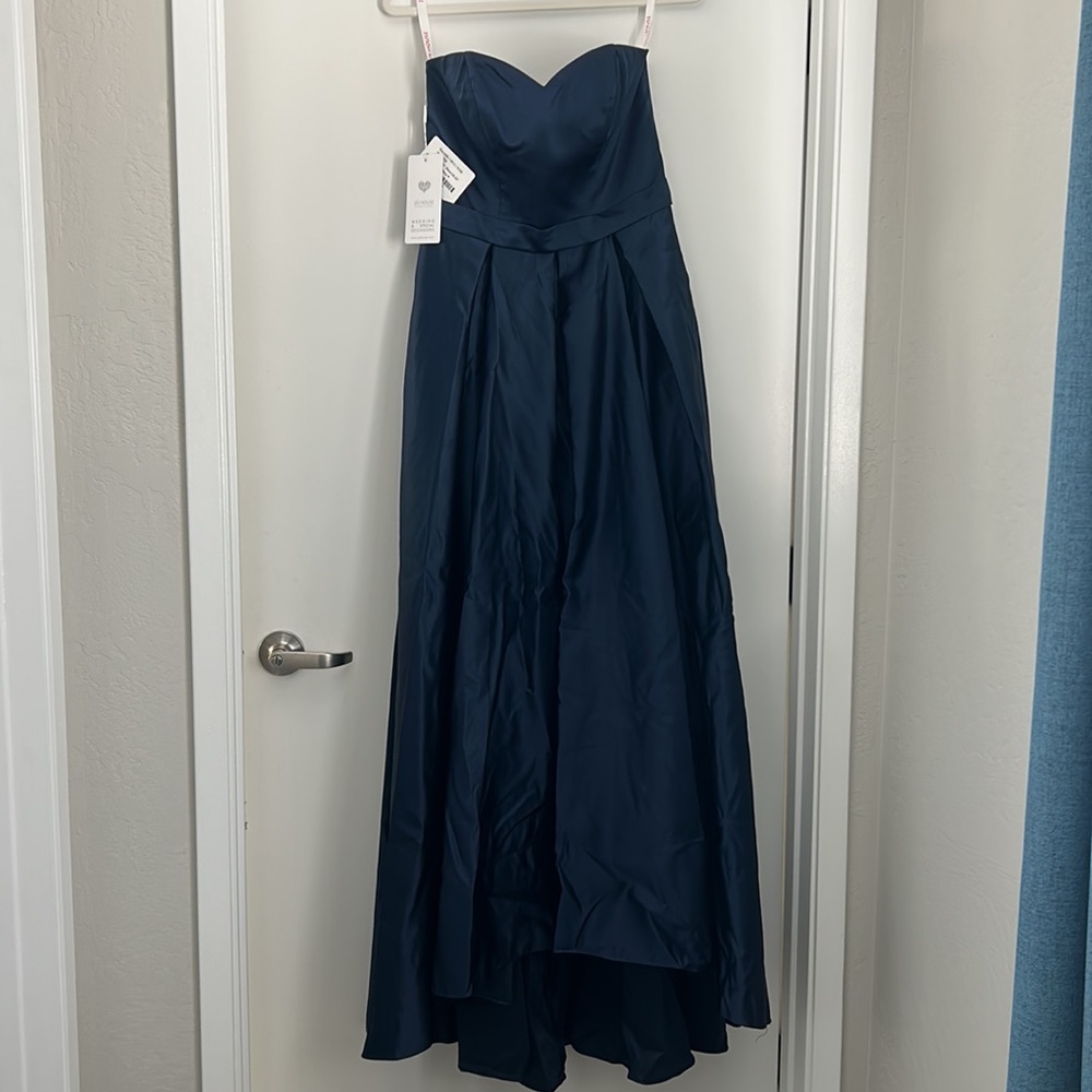 Navy Blue Asymmetrical Gown